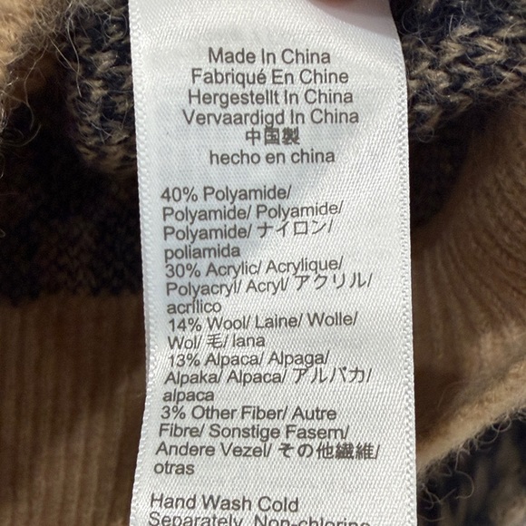 NWOT J. Crew Navy and Tan Checkered Cardigan - Picture 3 of 4